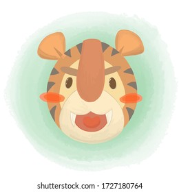 Ein Cartoon des glücklichen Tigers