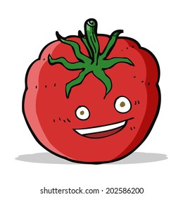 tomate feliz de dibujos animados