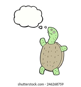 cartoon happy turtle with thought bubble