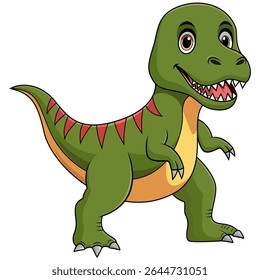 Cartoon happy tyrannosaurus on white background