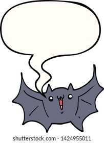 Cartoon Happy Vampire Fledermaus mit Sprachblase