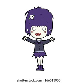 cartoon happy vampire girl
