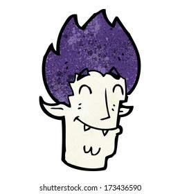 cartoon happy vampire head