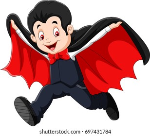 Cartoon Happy vampire isolated on white background 