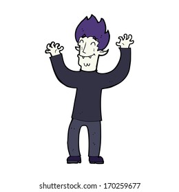 hombre vampiro feliz de caricatura
