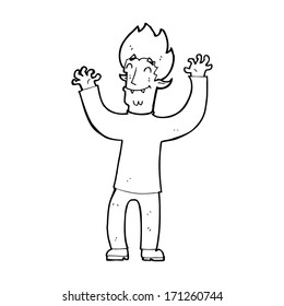 cartoon happy vampire man