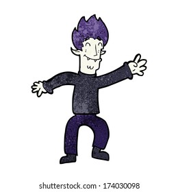 cartoon happy vampire man