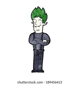 cartoon happy vampire man