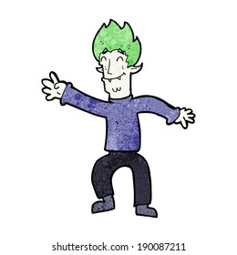 hombre vampiro feliz de caricatura