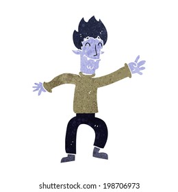 cartoon happy vampire man
