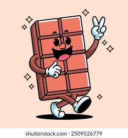 Cartoon feliz caminhando chocolate vetor