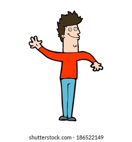 caricaturista alegre hombre ondulado