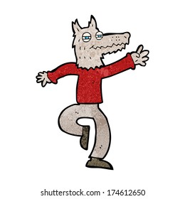 cartoon happy wolf man