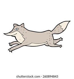 cartoon happy wolf running