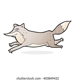 cartoon happy wolf running