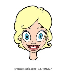 cartoon happy woman