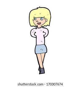 cartoon happy woman