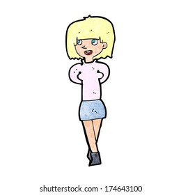cartoon happy woman