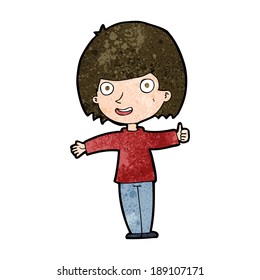cartoon happy woman