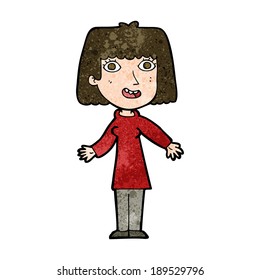 cartoon happy woman