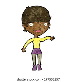 cartoon happy woman