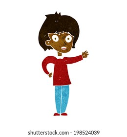 cartoon happy woman