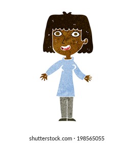 cartoon happy woman