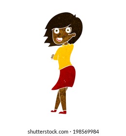 cartoon happy woman