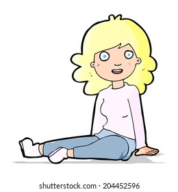 cartoon happy woman