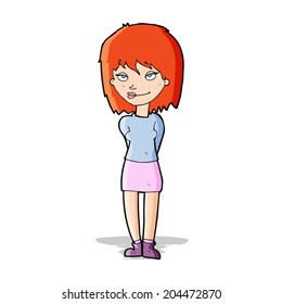 cartoon happy woman