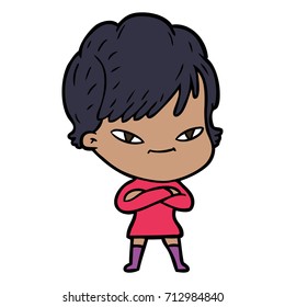 cartoon happy woman