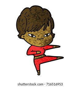 cartoon happy woman