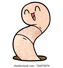 gusano feliz de dibujos animados