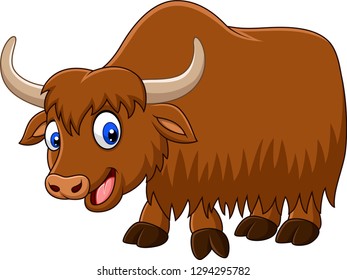 Cartoon happy yak