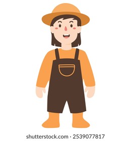 Cartoon happy young farmer illustration