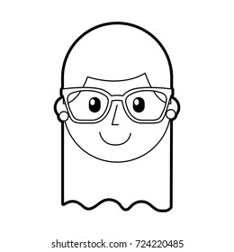 cartoon happy young girl with glasses teacher day