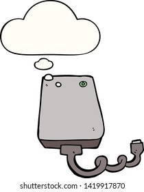 cartoon hard drive with thought bubble