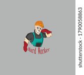 cartoon hard worker vector illustration