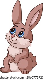 Cartoon Hare. Forest baby bunny, cute funny rabbit