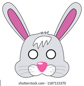 Cartoon Hare Mask Children Masquerade Vector Stock Vector (Royalty Free ...