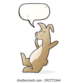 cartoon hare with speech bubble