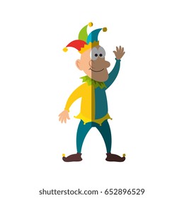 cartoon harlequin icon