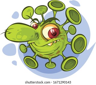 Cartoon schädliche Virus-Charakter, einzeln.