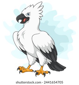 Cartoon harpy eagle bird on white background