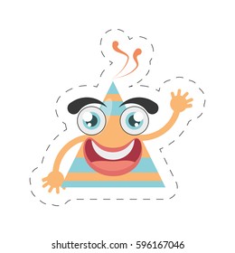 cartoon hat party cut line vector illustration eps 10