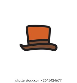 Cartoon hat rests isolated white background simple design