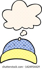 Cartoon-Hut mit Gedankenblase im Comicstil