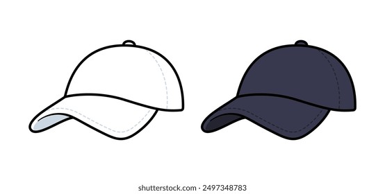 Ilustración plana de Vector de sombrero de dibujos animados