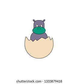 cartoon hatchling egg toy colored icon. Signs and symbols can be used for web, logo, mobile app, UI, UX