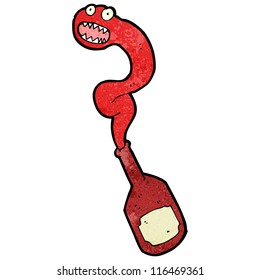cartoon haunted red wine bottle